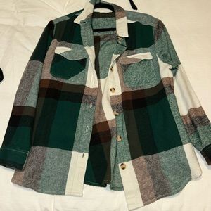 Green Flannel Shacket